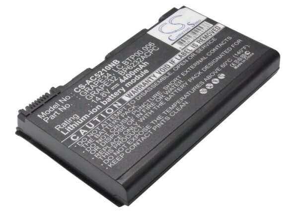 Ersatzakku - CS-AC5210NB - Acer GRAPE34 / Extensa 5120 / TravelMate 5220 - 14,8 Volt 4400mAh Li-Ion