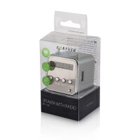 Forever MF-100 - Lautsprecher mit Radio - LCD-Display, Mikro-SD-Kartensteckplatz, USB-Eingang - silber