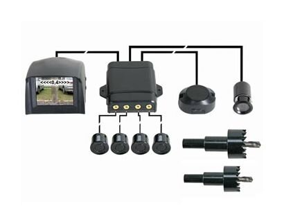 RÜCKFAHRWARNSYSTEM MIT KAMERA, MONITOR, SUMMER UND 4 SENSOREN