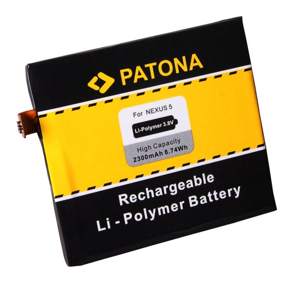 Ersatzakku - LG Nexus 5 / D820 / D821 / BL-T9 / BL-T9 / EAC62078701 - 3,8 Volt 2300mAh Li-Polymer