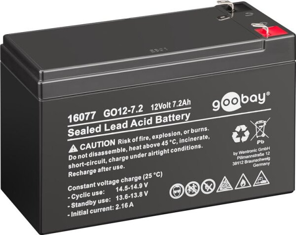 goobay - GO12-7.2 - 12 Volt 7200mAh Pb - Faston 4,8 mm