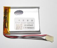 Einzelzelle - 603443 / 063443 - 3,7 Volt 900mAh Li-Polymer