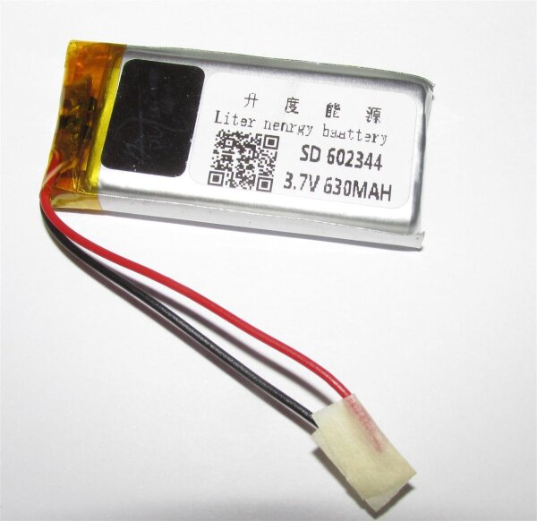 Einzelzelle - 602344 / 062344 - 3,7 Volt 630mAh Li-Polymer