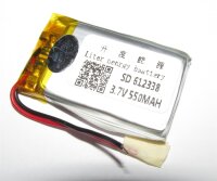 Einzelzelle - 612338 / 062338 - 3,7 Volt 550mAh Li-Polymer