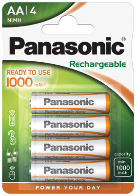 Panasonic - Stay Charged - Mignon AA - 1,2 Volt 1000mAh Ni-MH - 4er Blister
