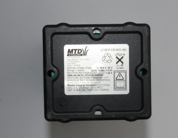 Akkureparatur - Zellentausch - Wolf Garten 2x10S1P ICR18650 HB2 / INR-18650PB1 - 36 Volt Li-Ion Akku