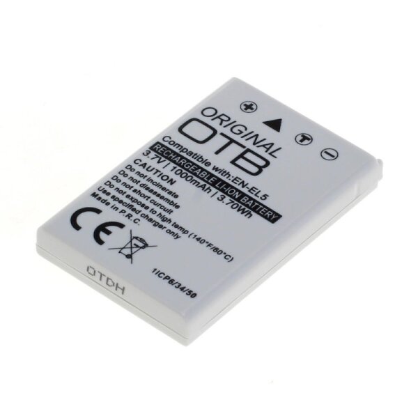 OTB - Ersatzakku kompatibel zu Nikon EN-EL5 - 3,7 Volt 1000mAh Li-Ion