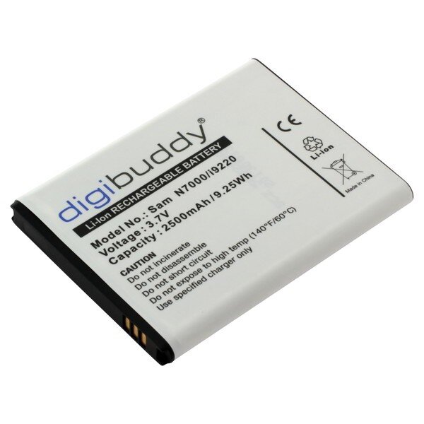 digibuddy - Ersatzakku kompatibel zu Samsung Galaxy Note N7000 - 3,7 Volt 2500mAh Li-Ion
