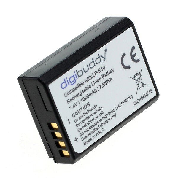 digibuddy - Ersatzakku kompatibel zu Canon LP-E10 - 7,4 Volt 1020mAh Li-Ion