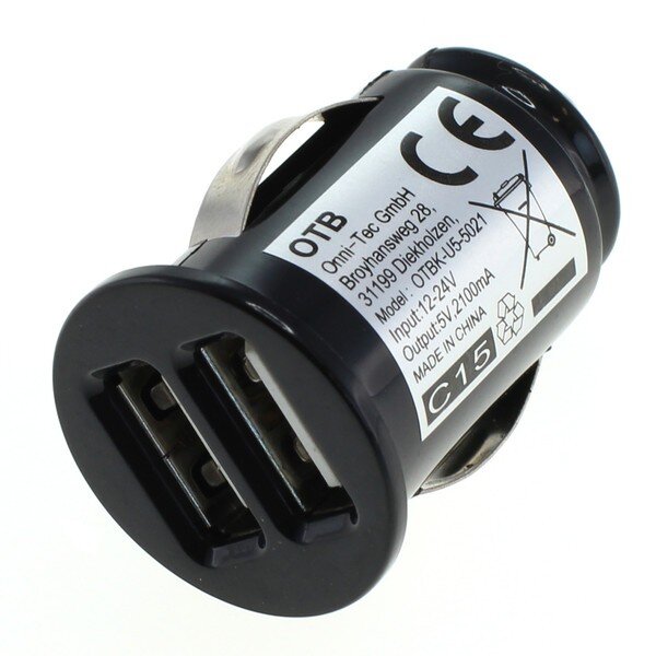 OTB - KFZ-Ladeadapter USB - Dual USB - 2,1A - schwarz - TINY