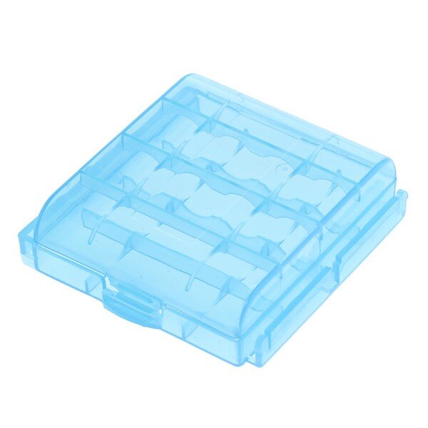 Transportbox für Akkus / Batterien - Mignon (AA) / Micro (AAA) blau-transparent