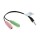 OTB - Audiokabel 2 x 3,5mm Klinken-Buchse auf 3,5mm Klinken-Stecker Stereo (PC-Headset > iPhone)