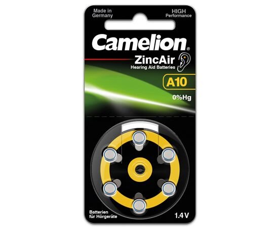 Camelion - A10 - 1,4 Volt Zinc Air - 6er Blister