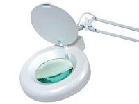 Velleman - VTLAMP2WN - Lupenleuchte 5 Dioptrien - Lupenleuchte, Klemmfuß, Gelenkarm, Linsenkappe, Lampe 22 W, Vergrößerung 2.25x, weiß