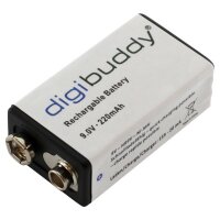 digibuddy - HR9V - Akku 9V-Block - 9 Volt 220mAh Ni-MH