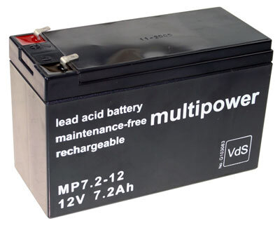 Multipower - MP7.2-12 - 12 Volt 7,2 Ah Pb - 4,8mm Faston - Blei-Akku AGM, Standard, VdS