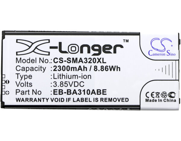 Ersatzakku - CS-SMA320XL - Samsung Galaxy A3 2016 / EB-BA310ABE - 3,85 Volt 2300mAh Li-Ion
