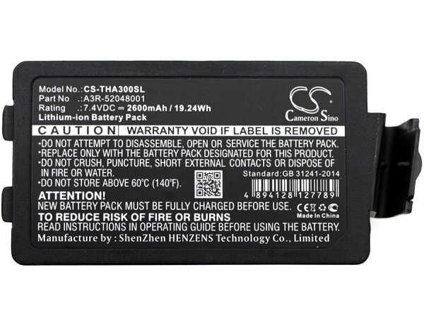 Ersatzakku - CS-THA300SL - TSC Alpha 3R / A3R-52048001 - 7,4 Volt 2600mAh Li-Ion