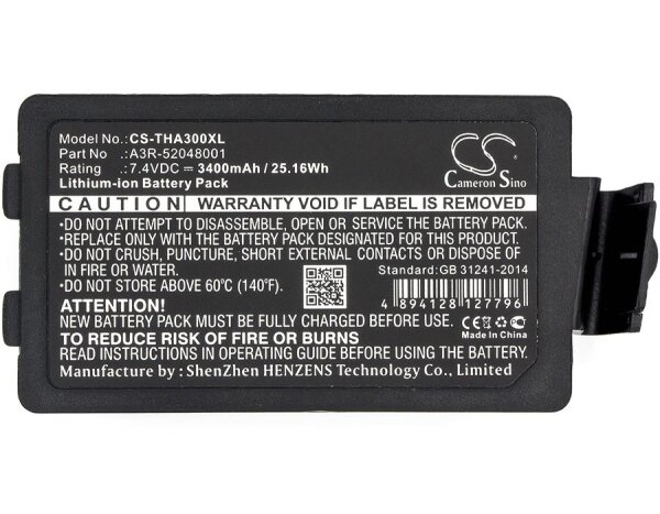 Ersatzakku - CS-THA300XL - TSC Alpha 3R / A3R-52048001 - 7,4 Volt 3400mAh Li-Ion