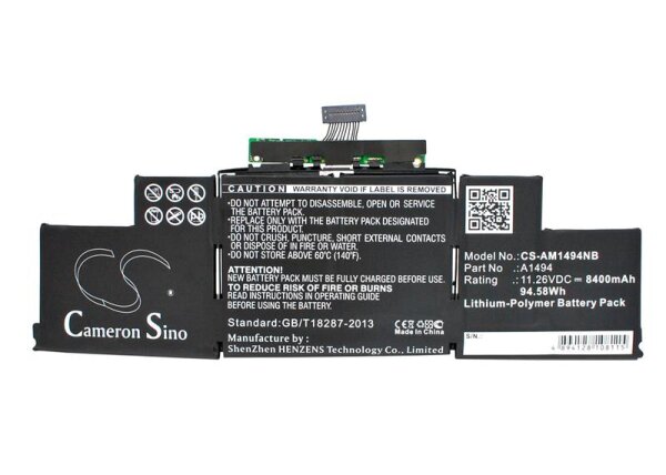 Ersatzakku - CS-AM1494NB - Apple MacBook Pro Retina Display 15" / A1398 - 11,26 Volt 8400mAh Li-Polymer