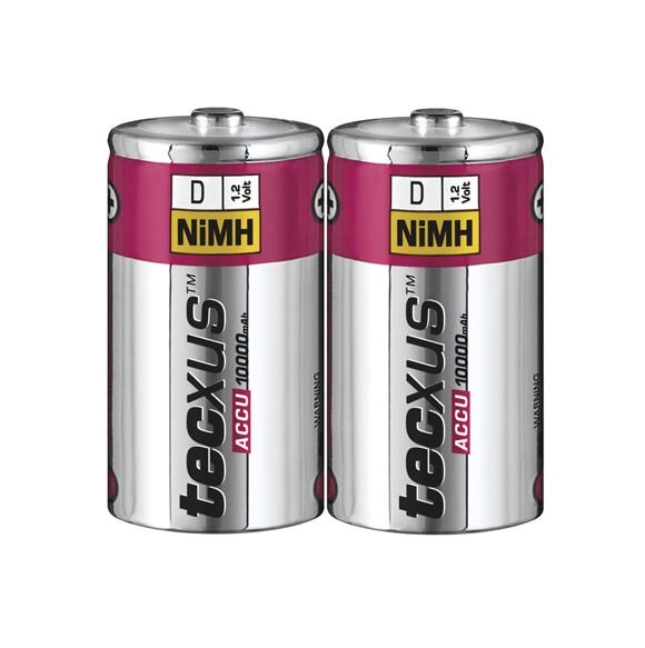 tecxus - D 1,2 V - 10000 mAh Ni-HM - 2er Folie