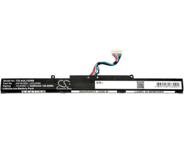 Ersatzakku - CS-AUL752NB - Asus A41N1501 / L41LK2H / L41LK9H - 15 Volt 3200mAh Li-Ion