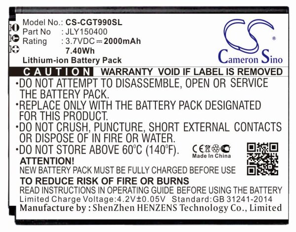Ersatzakku - CS-CGT990SL - Cubot GT99 / P5 / JLY150400 - 3,7 Volt 1300mAh Li-Ion