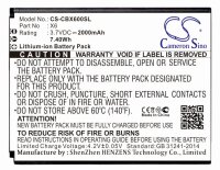 Ersatzakku - CS-CBX600SL - Cubot X6 - 3,7 Volt 2000mAh...