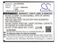 Ersatzakku - CS-CBP900SL - Cubot P9 - 3,7 Volt 2000mAh...