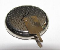 Knopfzelle - CR 2032 / CR2032 Lithium - lose mit Ableiter [Lötfahne U-Form | Z-Form / Printlötfahnen]