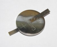 Knopfzelle - CR 2032 / CR2032 Lithium - lose mit Ableiter [Lötfahne U-Form | Z-Form / Printlötfahnen]