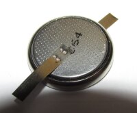 Knopfzelle - CR 2032 / CR2032 Lithium - lose mit Ableiter [Lötfahne U-Form | Z-Form / Printlötfahnen]