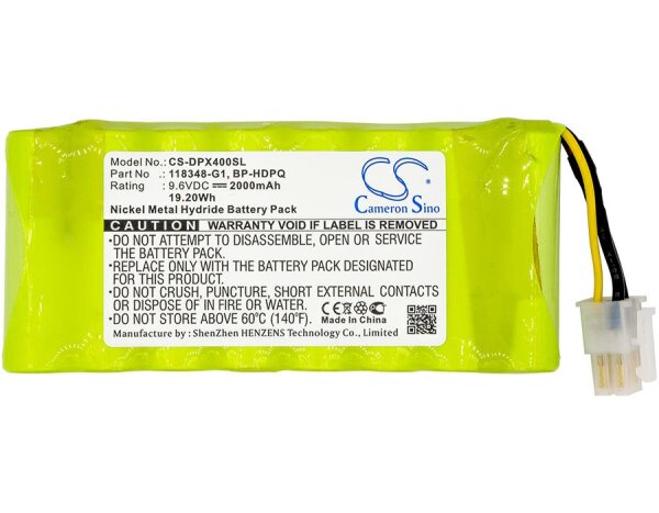 Ersatzakku - CS-DPX400SL - Dranetz 118348-G1 / BP-HDPQ - 9,6 Volt 2000mAh Ni-MH