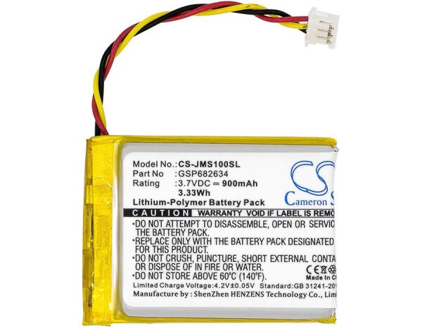Ersatzakku - CS-JMS100SL - JBL Go Smart / GSP682634 - 3,7 Volt 900mAh Li-Polymer