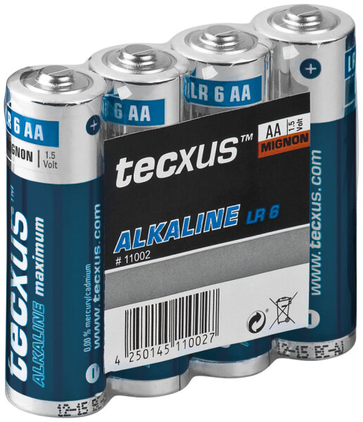 tecxus - AA / Migon / LR6 - 1,5 Volt 2700mAh Alkaline - 4er Folie
