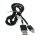 OTB - Datenkabel 2in1 - iPhone / Micro-USB - Nylonmantel - 1m - schwarz