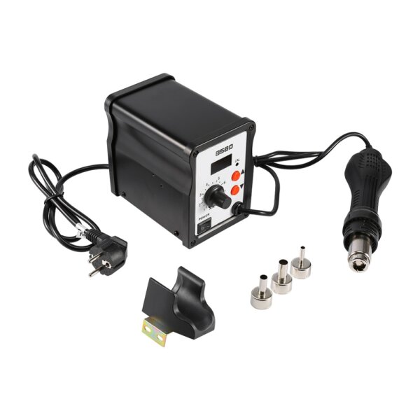 Heißluftfön - Entlötstation - 858D - 700W 220V LED - inkl. 3 Heißluftfön-Aufsätze