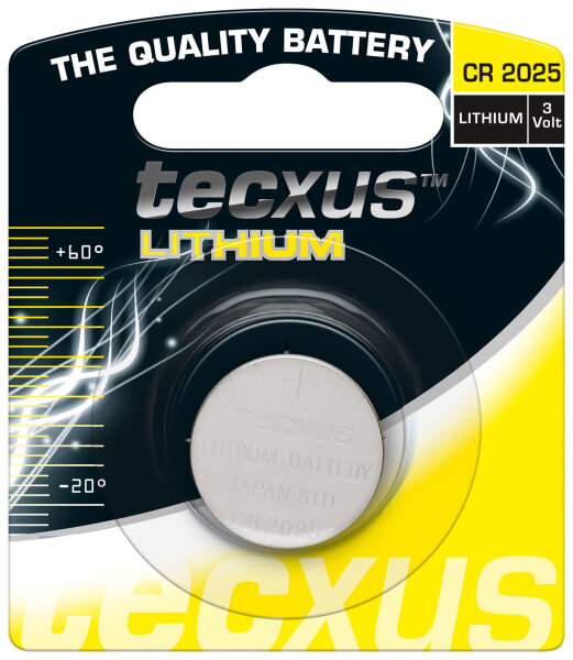 tecxus - CR 2025 / CR2025 - 3 Volt 150mAh Lithium - 1er Blister