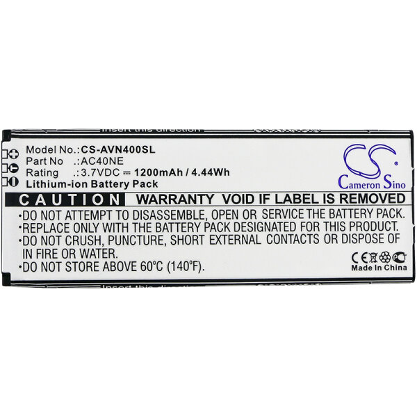 Ersatzakku - CS-AVN400SL - Archos 40 Neon / AC40NE - 3,7 Volt 1200mAh Li-Ion