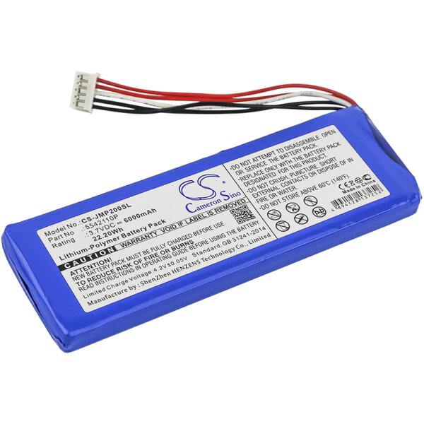 Ersatzakku - CS-JMP200SL - JBL Pulse 2 / 5542110P - 3,7 Volt 6000mAh Li-Polymer