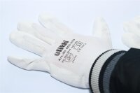 Nylon Feinstrick-Handschuhe mit weißer PU-Beschichtung, Cat II, Größe 10