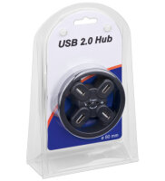 goobay - 4-fach USB 2.0 Hi-Speed Einbau-HUB/Verteiler + Audio - zum Einbau in 80 mm Tischdurchführungen mit Audio Anschluss