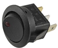 12V Schalter mit roter LED EIN / AUS, 16A, Ø 20mm Einbau