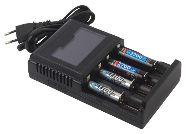 profitec - V 4 L - Universal-Ladegerät für Li-Ion / LiFePO4 / IMR / Ni-MH / Ni-CD Akkus