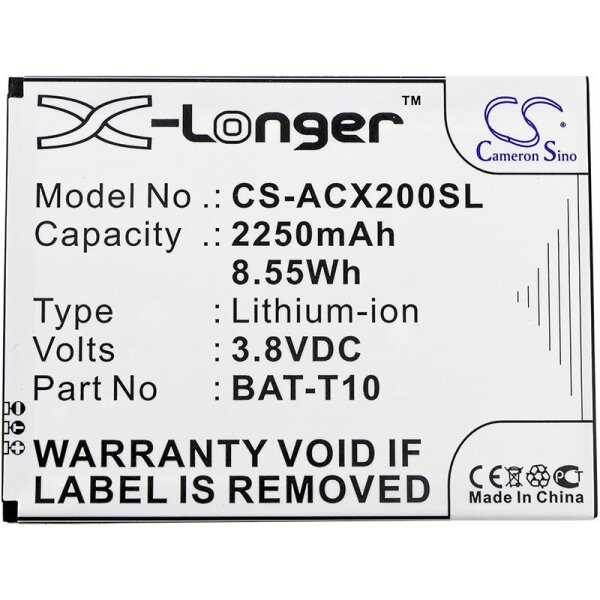Ersatzakku - CS-ACX200SL - Acer Liquid X2 / BAT-T10 - 3,8 Volt 2250mAh Li-Ion EOL