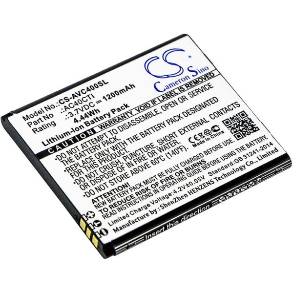Ersatzakku - CS-AVC400SL - Archos 40c Titanium / AC40CTI - 3,7 Volt 1200mAh Li-Ion