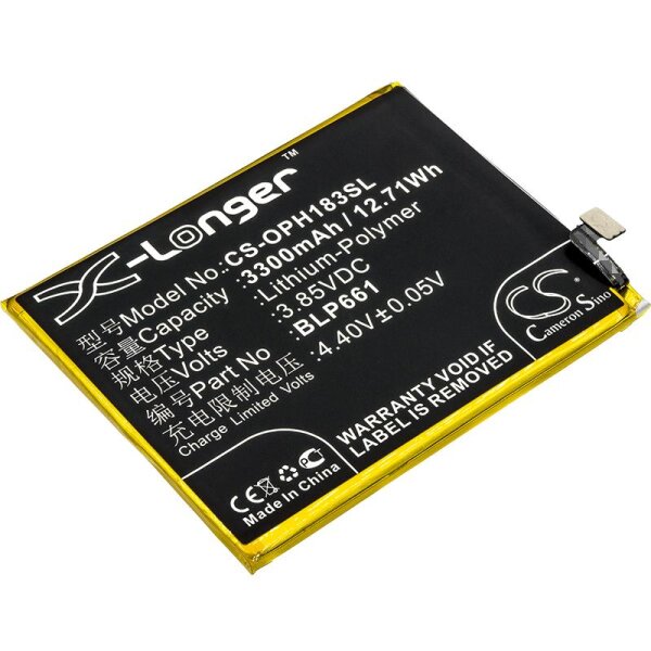 Ersatzakku - CS-OPH183SL - OPPO A3 / BLP661 - 3,85 Volt 3300mAh Li-Polymer