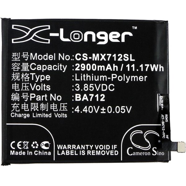 Ersatzakku - CS-MX712SL - Meilan S6 / MeiZu M6s / BA712 - 3,85 Volt 2900mAh Li-Polymer