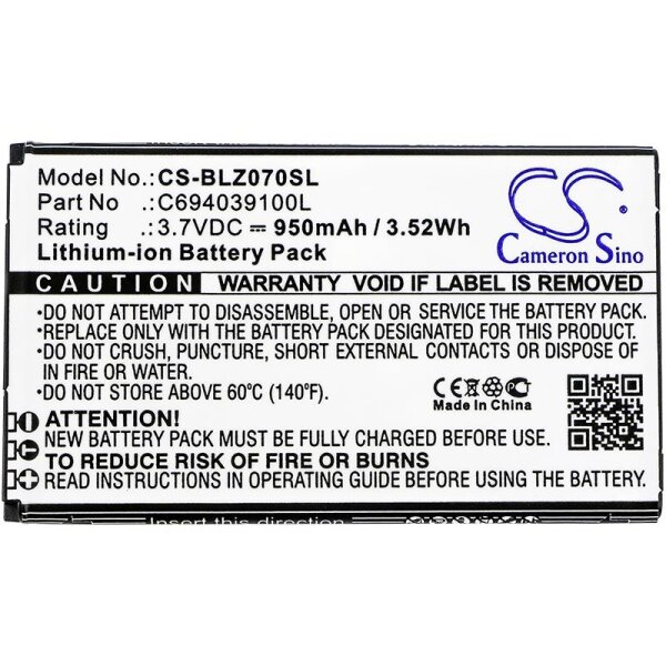 Ersatzakku - CS-BLZ070SL - BLU C694039100I / Z070 - 3,7 Volt 950mAh Li-Ion