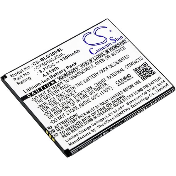 Ersatzakku - CS-BLG200SL - BLU C755843220L / S010Q - 3,7 Volt 1300mAh Li-Ion